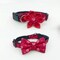 Valentines Day Dog Collar With Optional Flower Or Bow Tie Red Sparkly Hearts Adjustable Pet Collar Sizes XS, S, M, L, XL product 1